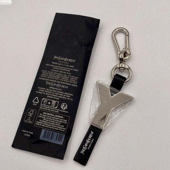 Yves Saint Laurent Y Key Chain YSL Key Ring NEW - Picture 3 of 4